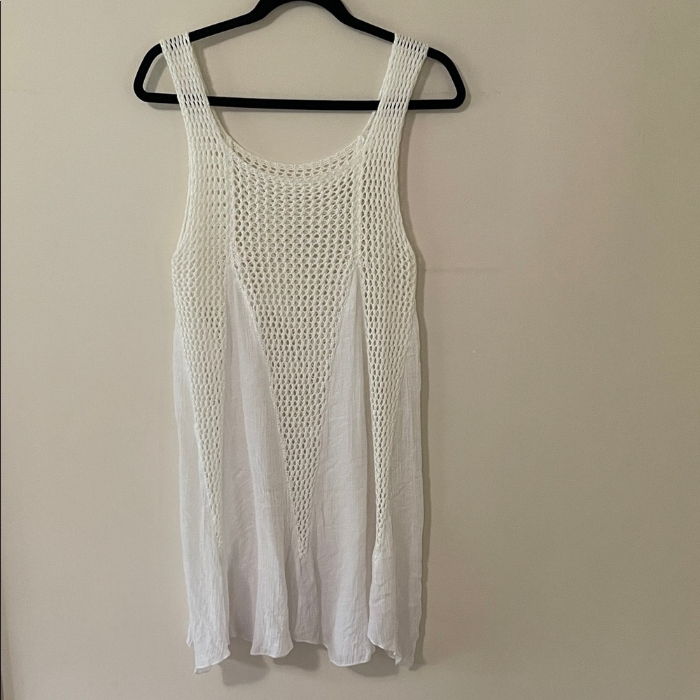 White Crochet Lacemade Etherial Fantasy Fairy Dream Sheer Layering Dress